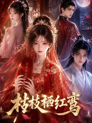 枯枝栖红鸾